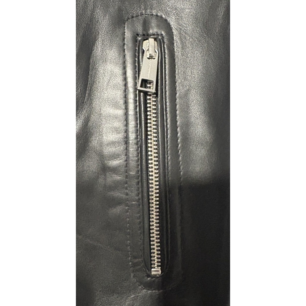 Leather Cult Handcrafted SOFT Black Genuine Leather Jacket Zippered Pockets Mint - Picture 5 of 16